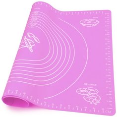 Коврик силиконовый для раскатки теста и выпечки 65х45 см (розовый) Casalinghi