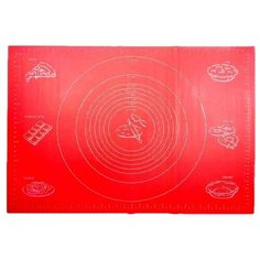 Коврик силиконовый для раскатки теста и выпечки 65х45 см (красный) Casalinghi