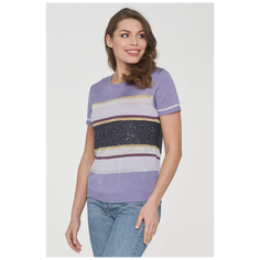 Джемпер VAY, размер 44, сирень/метанит сильвер/сирень/слива/метанит золото/мята/т. голубой/метанит сильвер/пайетки т. синий