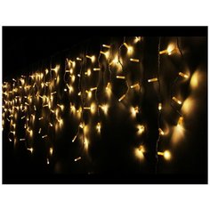 Светодиодная гирлянда бахрома ICICLE RUBI, 208 тёплых белых LED- огней, 4х0.8+1.5 м, коннектор, белый провод резина+PVC, Snowhouse