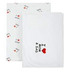 Многоразовая пеленка Amarobaby Love 120х90 2 шт., белый, 2 шт.