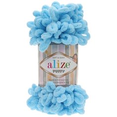 Пряжа Alize Puffy, 100 г, 9 м, 5 шт., 287 светло-бирюзовый