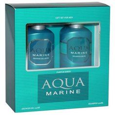Подарочный косметический парфюмерный набор FESTIVA AQUA MARINE для мужчин (Шампунь 250 мл. + Гель для душа 250 мл.)