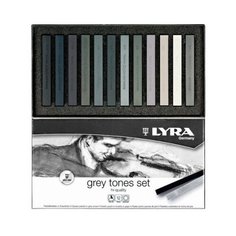 Набор пастельных мелков Lyra Polycrayons Pastel, 12 цветов, серые тона