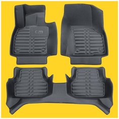 5D коврики в салон Volkswagen Golf VII, 2012-2020. Большие бортики и площадь. Laji