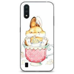 Силиконовый чехол "Заяц в кружке" на Samsung Galaxy A01 / Самсунг Гэлакси А01 Case Place