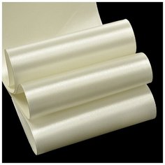 Лента атласная 4 (100мм) цв.3004 св. кремовый IDEAL уп.27,4 м