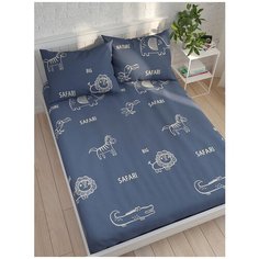 Простынь на резинке "SAFARI" натяжная 140х200 см 2- спальная Сказка