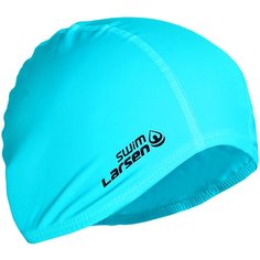Шапочка плавательная Larsen 3059, эластан, голубой-белый