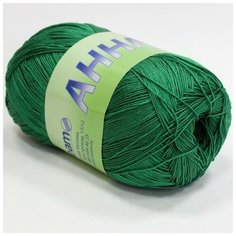 Пряжа Seam Анна 16 арт.360 яркая зелень 100% мерсеризованный хлопок 100г 530м 5шт
