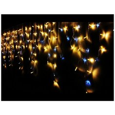 Светодиодная гирлянда бахрома ICICLE RUBI мерцающая, 208 тёплых/холодных белых LED- огней, 4х0.8+1.5 м, коннектор, белый Snowhouse