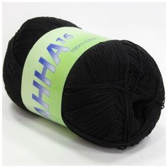 Пряжа Seam Анна 16 арт.354 черный 100% мерсеризованный хлопок 100г 530м 5шт
