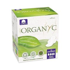 Прокладки с крылышками Ночные, ультратонкие, Organyc 10 шт