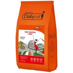 Сухой корм для кошек DailyCat Casual Line, с говядиной 1.5 кг