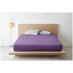 Простыня на резинке ночь нежна Баклажан, Поплин гл/кр 160х200х20