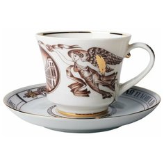 Чашка с блюдцем чайная. Императорский фарфоровый завод. Форма Банкетная. Рисунок Дворцовая площадь. 220 мл.