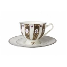 Чашка с блюдцем чайная. Императорский фарфоровый завод. Форма Айседора. Рисунок Навсегда вместе 1. 240 мл.