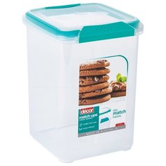 Контейнер MATCH-UPS CLIPS высокий квадратный бирюзовый 3л Decor