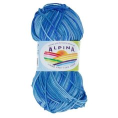 Пряжа Alpina Katrin, 100% мерсеризованный хлопок, 10*50 г, 140 м+-10 м, №9018, джинсовый- синий
