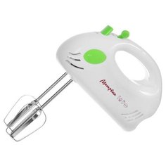 Миксер "Матрёна" MA-012, ручной, 150 Вт, 7 скоростей, 2 насадки, бело-зелёный 5365205