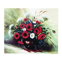 Картина стразами (алмазная мозаика) 30х40 см, остров сокровищ "Полевые цветы", на подрамнике, 662425