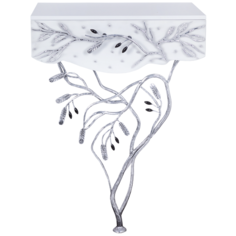 Пристенный столик BOGACHO Oliva Branch белый ручная работа