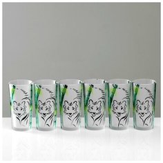 Набор стаканов "Тигр в бамбуке" 6 стаканов, художественная роспись 7067225 Сима ленд