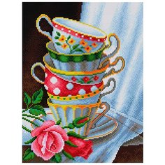 Алмазная вышивка Вышиваем бисером V-20 Чашки с розами