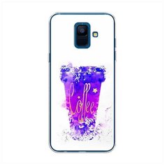 Силиконовый чехол "Кофейный стакан арт" на Samsung Galaxy A6 / Самсунг Галакси А6 Case Place