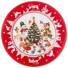 Тарелка закусочная елка 21см красная Lefard (157986)