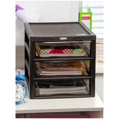 Органайзер настольный с 3 выкатными ящичками B4 40,5*32,3*31,1 см, 155069 JEJ