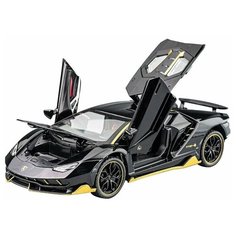 Машинка металлическая инерционная Ламборджини Lamborghini Aventador 20 см (1:24) (черная) XLG