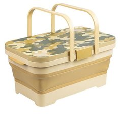 Складной таз 15л с пробкой и крышкой столиком 46,3*29*21,4 см Iseto