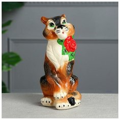 Копилка "Тигрица с розой". 23 см 6881162 Сима ленд