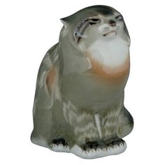 Скульптура. Императорский фарфоровый завод. Дикий кот. 14,5 см.