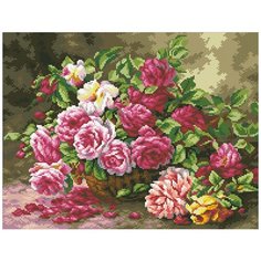 Алмазная вышивка Паутинка М254 Корзина садовых роз