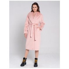 Шуба женская из искусственного меха под стриженного кролика Розовая пудра Меховица