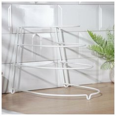 Подставка для хранения сковородок настольная, 3 отделения, 23×24×27 см, цвет белый 5598892 Сима ленд
