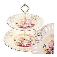 Конфетница 2-ярусная фарфор Loraine 28741 KSMB-28741