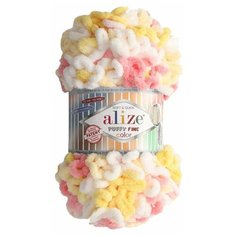 Пряжа Alize Puffy Fine Color, 100 г, 14.5 м, 5 шт., 5942