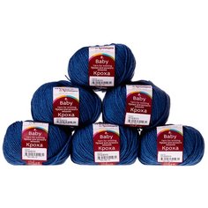 Пряжа для вязания Троицкая Кроха цвет №0256 светло-джинсовый, комплект 6 мотков, 20% шерсть, 80% акрил, 6 х 50 г, 6 х 135 м