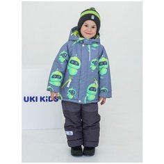 Комплект зимний UKI kids “Робот” (серый/салатовый, размер 98)