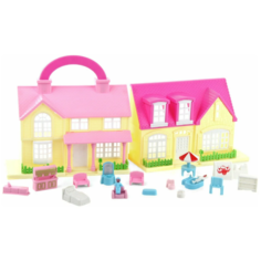 Kaidilong кукольный домик 102587, розовый/желтый