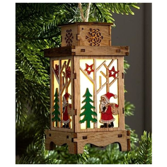 Фигурка новогодняя свет Дед Мороз, фонарик подвесной, елочное украшение Зимнее волшебство