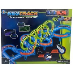 Neotrack автотрек, 1Toy (трек, гараж игрушечные, 112 деталей, светящийся, Т21047)