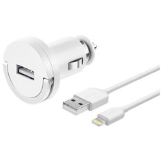 Автомобильное зарядное устройство Deppa USB 1,2А, витой дата-кабель 8-pin Lightning, Ultra MFI (11250)