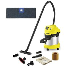 Пылесос Karcher WD 3 P Premium Full Complect + многоразовый мешок, насадки для твердой и мягкой мебели