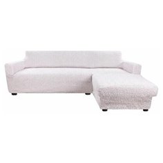 Чехол для мебели: Чехол на угловой диван с правым выступом Тела Пианта молочный Еврочехол
