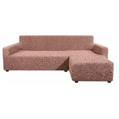 Чехол для мебели: Чехол на угловой диван с правым выступом Виста Меандр коричневый Еврочехол