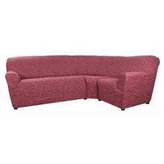 Чехол для мебели: Чехол на классический угловой диван "Тела" Ридже бордовый Еврочехол